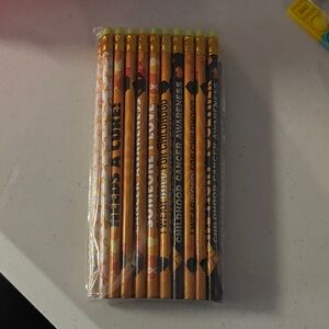 Set of 30 Orange Awareness Pencils with Yellow Erasers